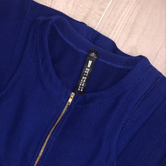 Design Lab Blue Zippered Dress XS - Picture 2 of 2